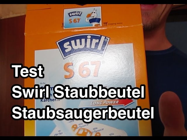 Historische Nanokultur-Testansicht eines Swirl-Staubsaugerbeutels