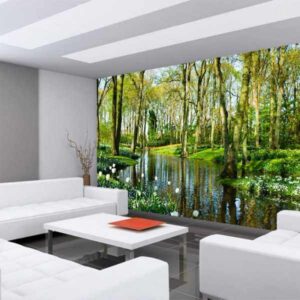 Vlies Fototapete Natur Wald Wasser Wohnansicht