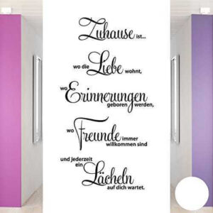 Wandtattoo Spruch Zuhause ist wo die Liebe wohnt... Details