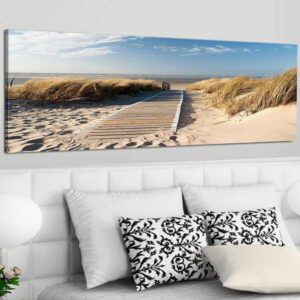 Leinwandbild Kunstdruck Wandbild Strand Wohnansicht