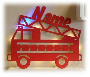 Feuerwehr Lampe als Nachtlicht mit Name