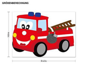 Wandsticker Feuerwehrauto Größe