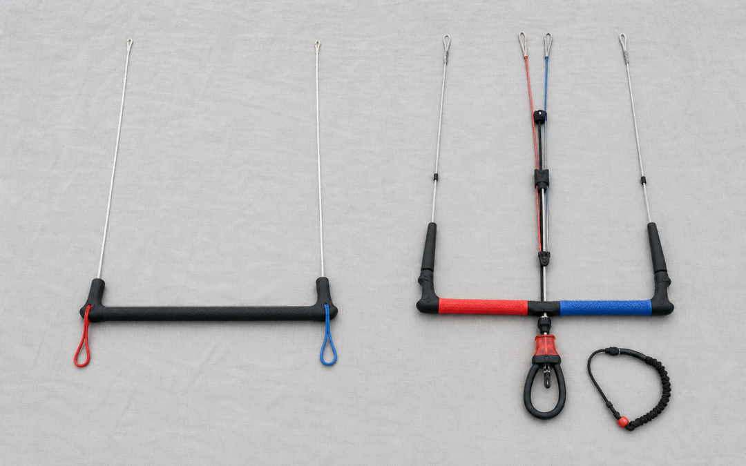 Vergleich einer einfachen Zweileiner-Controlbar mit einer Depower-Bar samt Quick Release